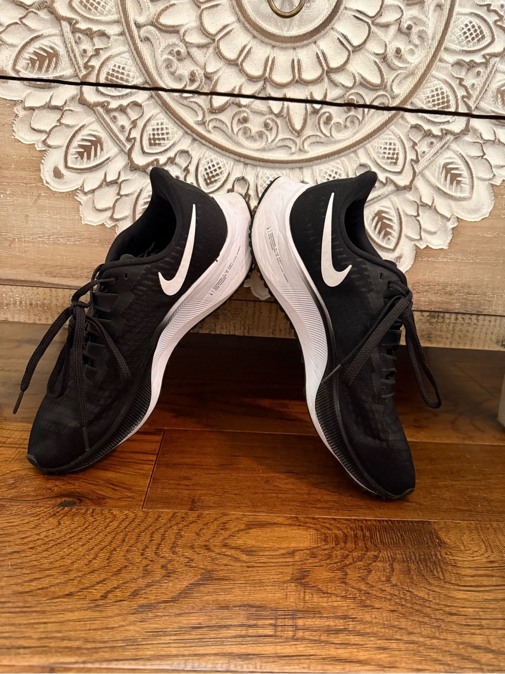Nike Black and White Zoom Pegasus 37 Running Sneakers